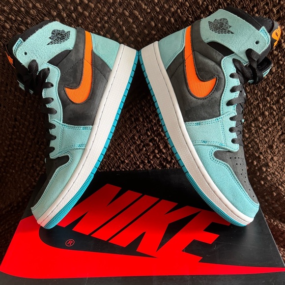 Nike Air Jordan 1 Zoom CMFT 2 | Bleached Aqua Citrus | DV1307-408 | Size 9 Men - Picture 6 of 16